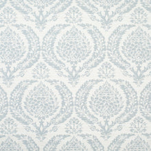 Load image into Gallery viewer, Cream Ivory Blue Floral Chenille Upholstery Fabric / Arctic