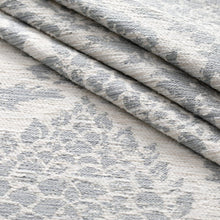 Load image into Gallery viewer, Cream Ivory Blue Floral Chenille Upholstery Fabric / Arctic