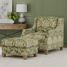 Load image into Gallery viewer, Emerald Green Sage Distressed Damask Velvet Upholstery Drapery Fabric / Pesto