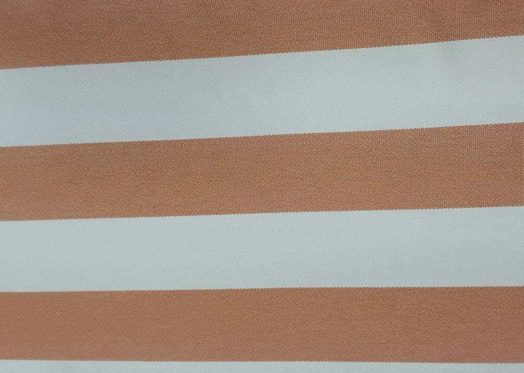 Designer Orange White Stripe Indoor Outdoor Upholstery Fabric