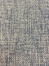 Load image into Gallery viewer, Designer Heavy Duty Linen Viscose Beige Blue MCM Mid Century Modern Tweed Upholstery Fabric WHS 4386