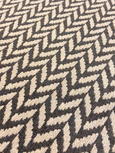 Load image into Gallery viewer, Designer Grey Ivory Herringbone MCM Mid Century Modern Water &amp; Stain Resistant Upholstery Fabric