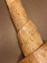 Load image into Gallery viewer, 26.5 SF Caramel Brown Tooled Floral Embossed Genuine Upholstery Leather Hide WHS 4310