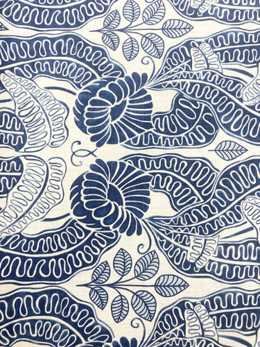 1.5 Yard Christopher Farr Belle De Nuit Water & Stain Resistant Indigo Navy Blue Linen Upholstery Drapery Fabric STA 4330