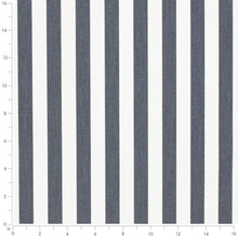 Load image into Gallery viewer, Heavy Duty Outdoor Solution Dyed Acrylic Navy Denim Blue Cream Stripe Upholstery Drapery Fabric CF