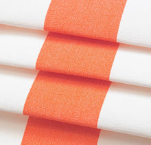 Load image into Gallery viewer, Heavy Duty Outdoor Solution Dyed Acrylic Orange Cream Stripe Upholstery Drapery Fabric CF