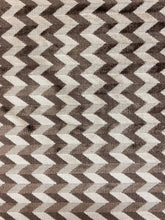 Load image into Gallery viewer, 1.35 Yard Designer Taupe Brown Herringbone Chevron Velvet Upholstery Fabric WHS 4372