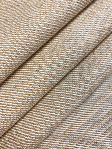 Designer Linen Cream Taupe Stripe Water & Stain Resistant Upholstery Fabric WHS 4523