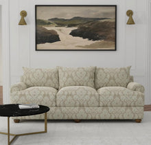 Load image into Gallery viewer, Spanish Made Damask Brocade Taupe Beige White Upholstery Drapery Fabric CF