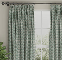 Load image into Gallery viewer, Spanish Made Brocade Damask Turquoise Aqua Blue Grey White Upholstery Drapery Fabric CF