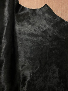 84" x 62" Black Cowhide Genuine Fur Leather Hide Upholstery WHS 4264
