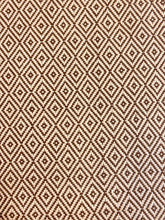 Load image into Gallery viewer, 1.5 Yard Designer Heavy Duty Linen Flax Cream Brown Diamond Water &amp; Satin Resistant Upholstery Fabric WHS 4541
