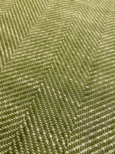 Load image into Gallery viewer, Designer Lime Green Beige MCM Mid Century Modern Herringbone Chevron Tweed Water &amp; Stain Resistant Upholstery Fabric WHS 4236