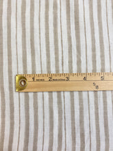 Load image into Gallery viewer, Designer Belgian Linen Cream Beige Taupe Stripe Water Resistant Drapery Fabric WHS 4230