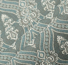 Load image into Gallery viewer, Spanish Made Brocade Damask Turquoise Aqua Blue Grey White Upholstery Drapery Fabric CF