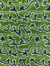 Load image into Gallery viewer, 1.5 Yard Schumacher Corail Indoor Outdoor Emerald Green Teal Cream Abstract Cut Velvet Upholstery Fabric STA 4408