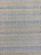 Load image into Gallery viewer, 1.25 Yard Kravet Crypton 34694-521 Mustard Cream Navy Blue Brown Geometric Water &amp; Stain Resistant Upholstery Fabric WHS 4339