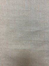 Load image into Gallery viewer, 1.8 Yard Designer Mint Green Beige Herringbone Belgian Linen MCM Mid Century Modern Water &amp; Stain Resistant Upholstery Fabric WHS 4453
