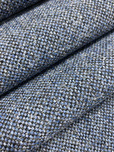 Load image into Gallery viewer, Designer French Blue Grey MCM Mid Century Modern Tweed Water &amp; Stain Resistant Upholstery Fabric WHS 4400