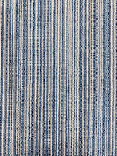 Load image into Gallery viewer, Kravet 34314.1516 Navy Blue Taupe Cream Stripe Water &amp; Stain Resistant Upholstery Fabric WHS 4266