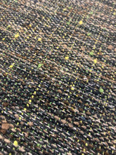 Load image into Gallery viewer, Designer Forest Green Lime Brown Black Tweed MCM Mid Century Modern Water &amp; Stain Resistant Upholstery Fabric WHS 4335