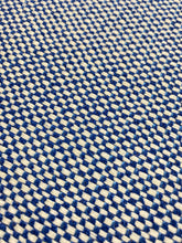 Load image into Gallery viewer, 1.25 Yd Designer Royal Blue Cream MCM Mid Century Modern Tweed Upholstery Fabric WHS 4267