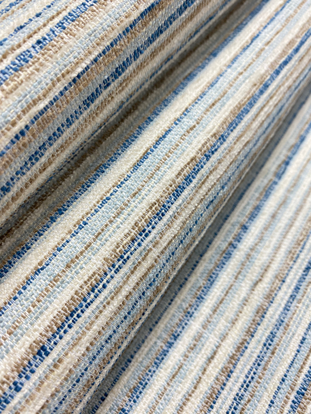 1.75 Yard Kravet 34309.516 Cream Brown Blue Stripe Upholstery Fabric WHS 4242
