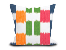 Load image into Gallery viewer, Custom Pillow Cover in Thibaut Abstract Kasuri in Pink and Green- One Side