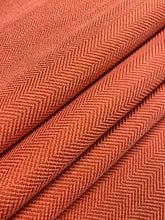 Load image into Gallery viewer, Designer Water &amp; Stain Resistant Red Coral Herringbone MCM Mid Century Modern Chevron Upholstery Fabric WHS 4270