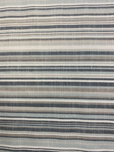 Load image into Gallery viewer, 1.8 Yard Designer Seafoam Green Grey Cream Taupe Belgian Linen Stripe Upholstery Fabric WHS 4311