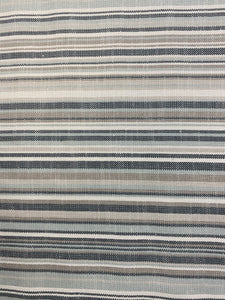 1.8 Yard Designer Seafoam Green Grey Cream Taupe Belgian Linen Stripe Upholstery Fabric WHS 4311