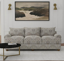 Load image into Gallery viewer, Spanish Made Black Grey White Damask Brocade Upholstery Drapery Fabric CF