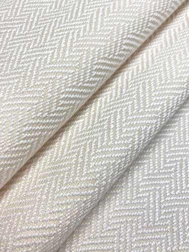 Designer Beige Cream Chevron Herringbone MCM Mid Century Modern Upholstery Fabric WHS 4250