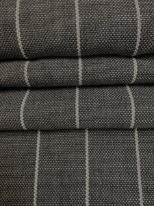 Designer Grey White Pinstripe Water & Stain Resistant Indoor Outdoor Upholstery Fabric WHS 4365