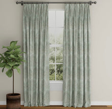 Load image into Gallery viewer, Spanish Made Damask Seafoam Aqua Grey White Upholstery Drapery Fabric CF