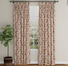 Load image into Gallery viewer, Spanish Made Rust Red Beige Grey Brocade Damask Upholstery Drapery Fabric CF