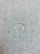 Load image into Gallery viewer, Designer Water &amp; Stain Resistant Teal White Herringbone MCM Mid Century Modern Upholstery Fabric WHS 4514
