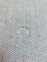 Load image into Gallery viewer, Designer Water &amp; Stain Resistant Teal White Herringbone MCM Mid Century Modern Upholstery Fabric WHS 4514