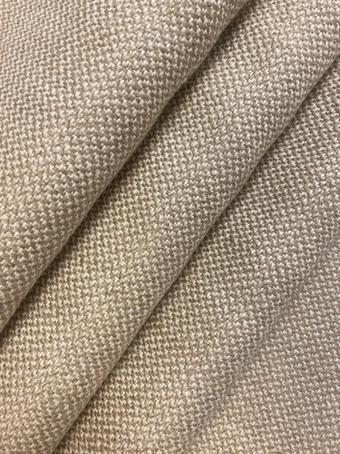 Designer Taupe Ecru Cream MCM Mid Century Modern Herringbone Belgian Linen Water & Stain Resistant Upholstery Fabric WHS 4499