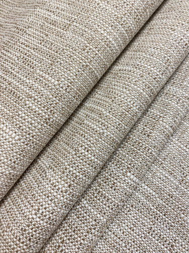 Designer Crypton Brown Cream Taupe MCM Mid Century Modern Tweed Water & Stain Resistant Upholstery Fabric WHS 4504