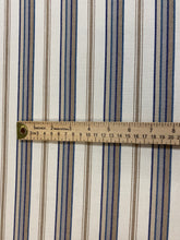 Load image into Gallery viewer, Designer Indoor Outdoor Cream Taupe Blue Nautical Stripe Upholstery Fabric WHS 4336