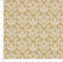 Load image into Gallery viewer, Spanish Made Damask Brocade Mustard Gold Beige Upholstery Drapery Fabric CF