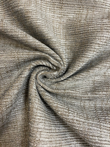 1.75 Yard Designer Water & Stain Resistant Grey Taupe Textured Chenille Upholstery Fabric WHS 4501
