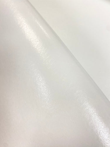 Designer Heavy Duty Glossy White Vegan Faux Leather Upholstery Vinyl WHS 4367