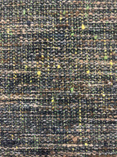Load image into Gallery viewer, Designer Forest Green Lime Brown Black Tweed MCM Mid Century Modern Water &amp; Stain Resistant Upholstery Fabric WHS 4335