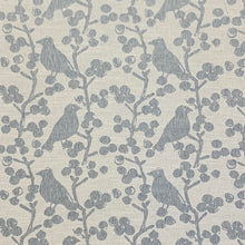 Load image into Gallery viewer, Cotton Poly Linen Aqua Denim Blue Floral Upholstery Drapery Fabric MGF