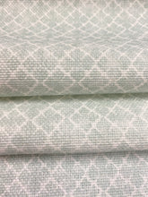 Load image into Gallery viewer, 1.25 Yard Designer Cream Seafoam Green Geometric Cotton Linen Upholstery Fabric WHS 4376