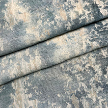 Load image into Gallery viewer, Teal Green Grey Abstract Textured Velvet Upholstery Fabric MGF