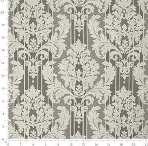 Spanish Made Damask Stripe Grey Silver Upholstery Drapery Fabric CF