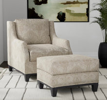 Load image into Gallery viewer, Spanish Made Damask Brocade Taupe Beige White Upholstery Drapery Fabric CF